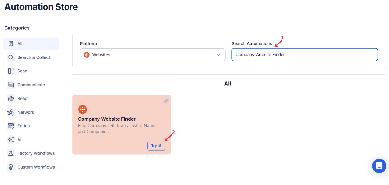 search-for-the-particular-website-automation