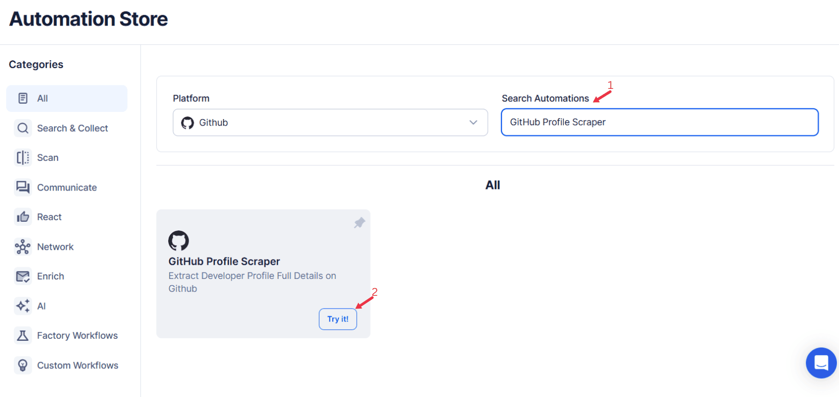 search-for-the-particular-GitHub-automation