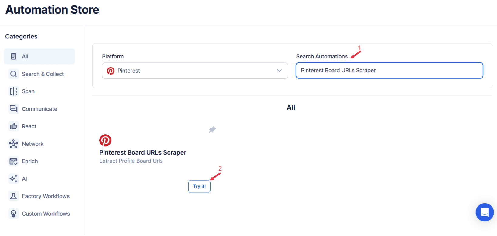 search-for-the-particular-pinterest-automation