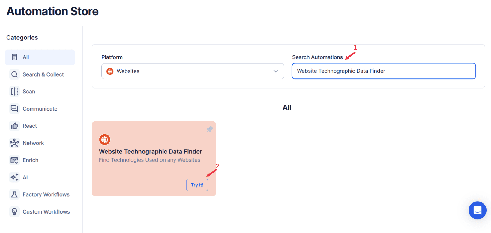 search-for-the-particular-website-automation
