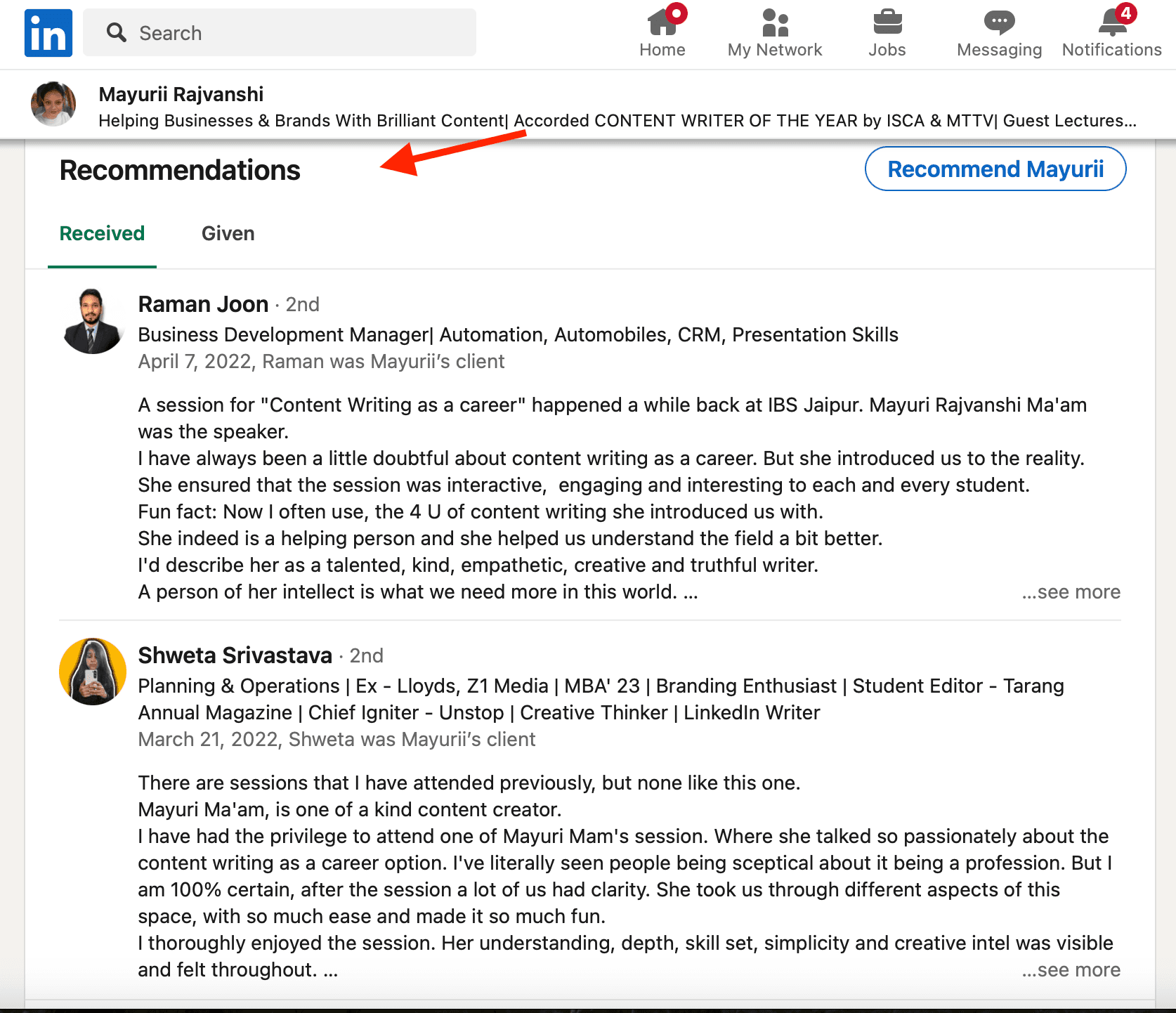 recommendation