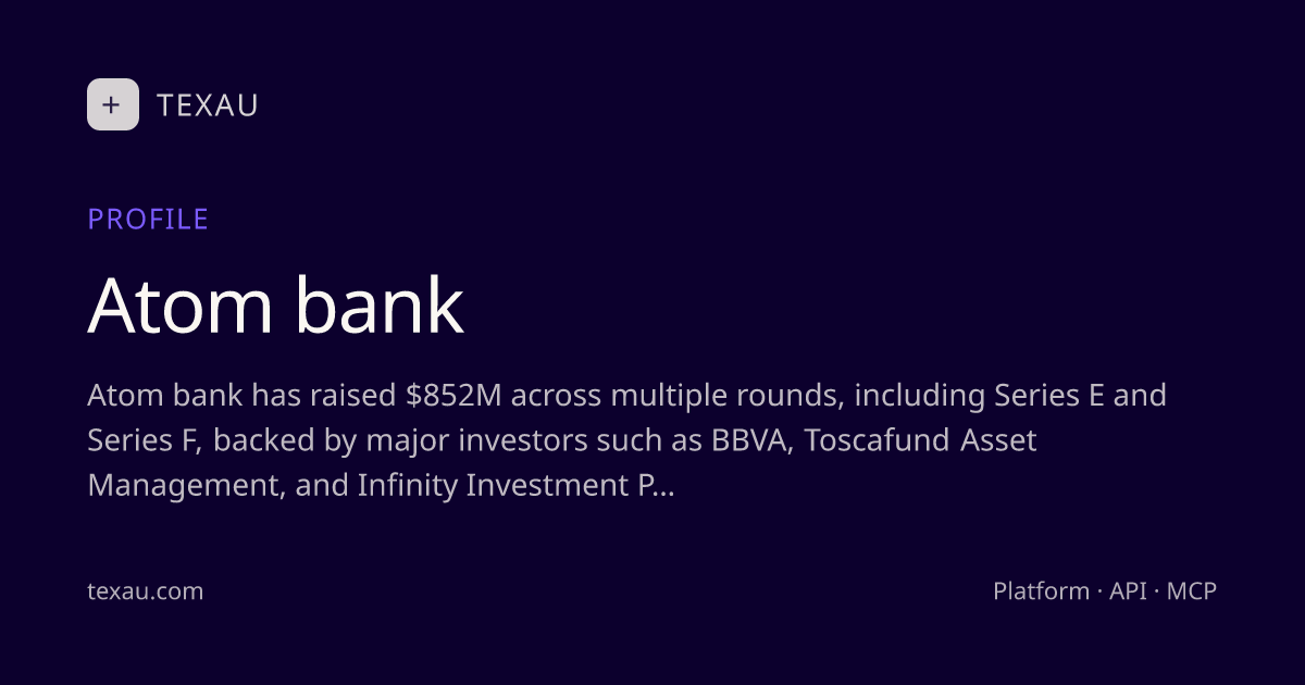 Atom bank — Company Profile & Key Signals · TexAu