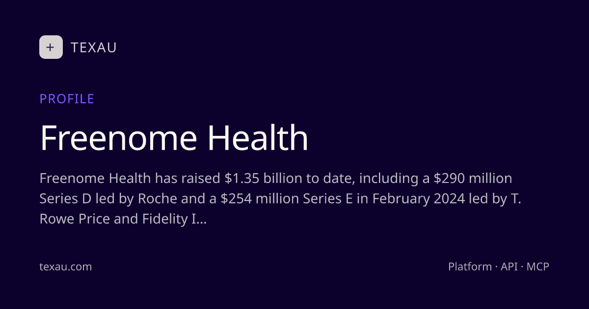 Freenome Health — Company Profile & Key Signals · TexAu