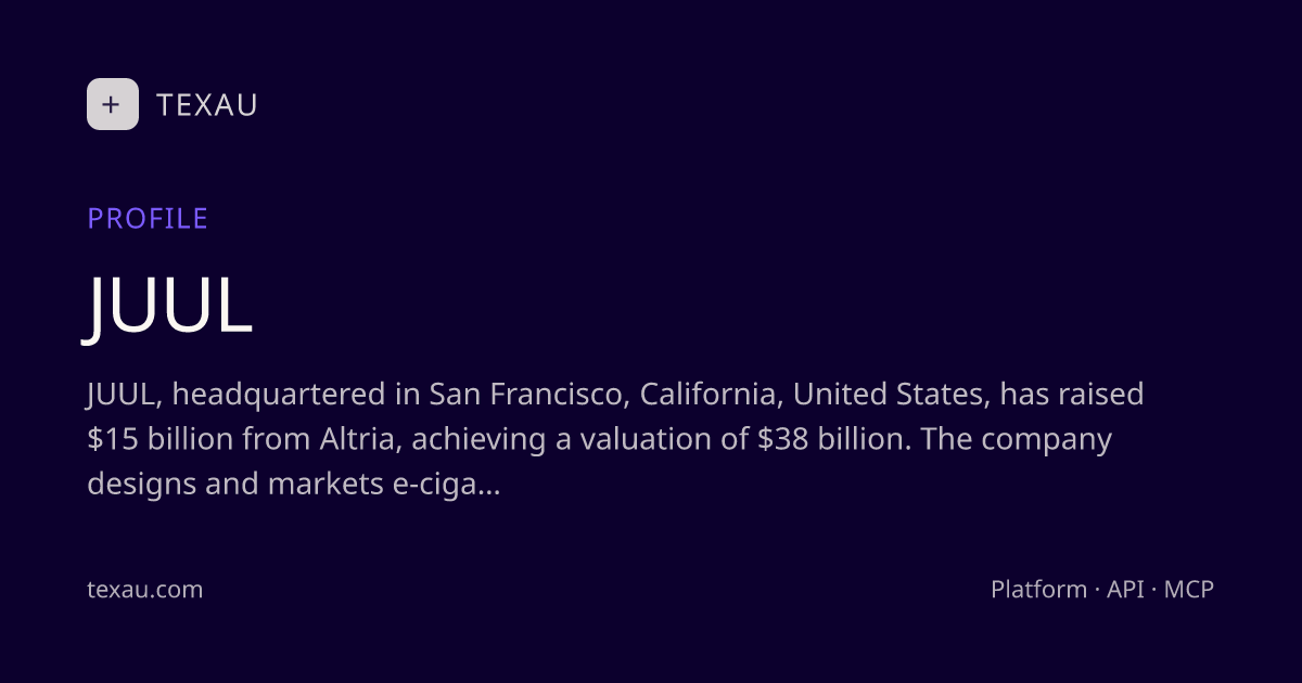 JUUL — Company Profile & Key Signals · TexAu