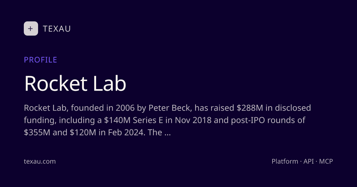 Rocket Lab — Company Profile & Key Signals · TexAu